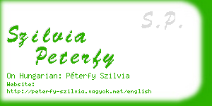 szilvia peterfy business card